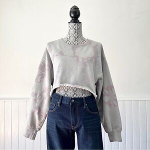 Aritzia TNA Boyfriend Tie Dye Cropped Sweatshirt Size M